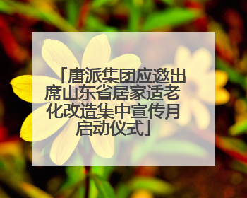 唐派集团应邀出席山东省居家适老化改造集中宣传月启动仪式