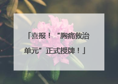 喜报！“胸痛救治单元”正式授牌！