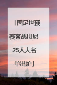 国足世预赛客战印尼25人大名单出炉