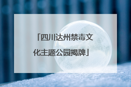 四川达州禁毒文化主题公园揭牌