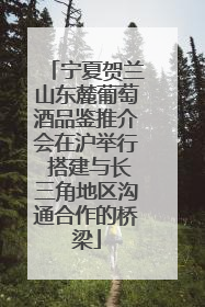 宁夏贺兰山东麓葡萄酒品鉴推介会在沪举行 搭建与长三角地区沟通合作的桥梁