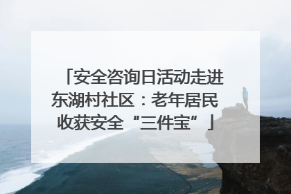 安全咨询日活动走进东湖村社区：老年居民收获安全“三件宝”
