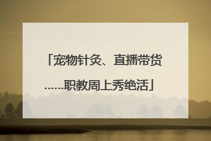 宠物针灸、直播带货……职教周上秀绝活