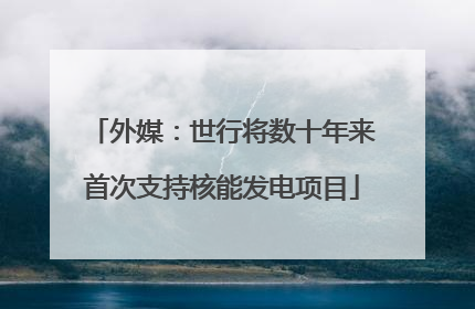 外媒：世行将数十年来首次支持核能发电项目