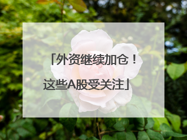外资继续加仓！这些A股受关注