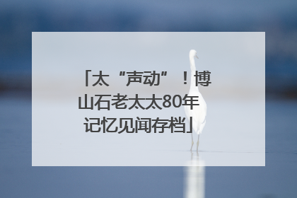 太“声动”！博山石老太太80年记忆见闻存档