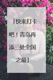 快来打卡吧！青岛再添三处全国之最