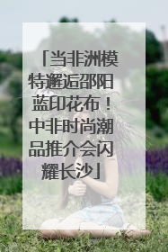 当非洲模特邂逅邵阳蓝印花布！中非时尚潮品推介会闪耀长沙