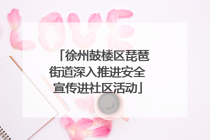 徐州鼓楼区琵琶街道深入推进安全宣传进社区活动