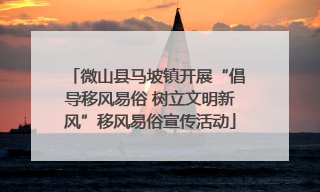 微山县马坡镇开展“倡导移风易俗 树立文明新风”移风易俗宣传活动