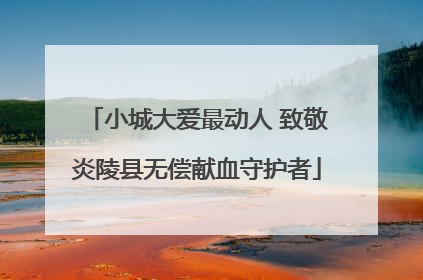 小城大爱最动人 致敬炎陵县无偿献血守护者