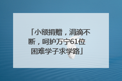 小额捐赠，涓滴不断，呵护万宁61位困难学子求学路