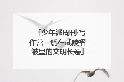 少年派周刊·写作营｜绣在武陵褶皱里的文明长卷