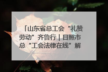 山东省总工会“礼赞劳动”齐鲁行｜日照市总“工会法律在线”解决职工愁“薪”事