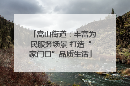 嵩山街道：丰富为民服务场景 打造“家门口”品质生活