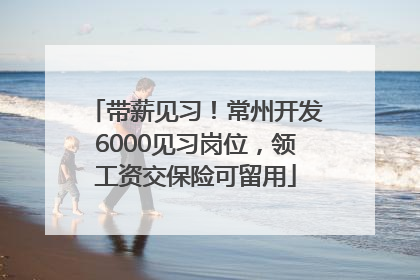 带薪见习！常州开发6000见习岗位，领工资交保险可留用