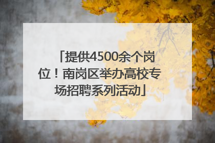 提供4500余个岗位！南岗区举办高校专场招聘系列活动