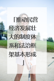 推动民营经济发展壮大的制度体系和法治框架基本形成