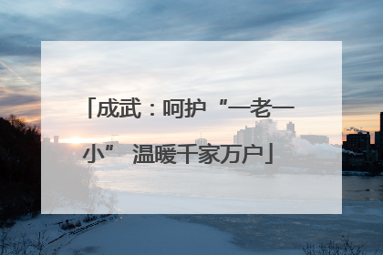 成武：呵护“一老一小” 温暖千家万户