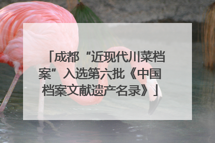 成都“近现代川菜档案”入选第六批《中国档案文献遗产名录》