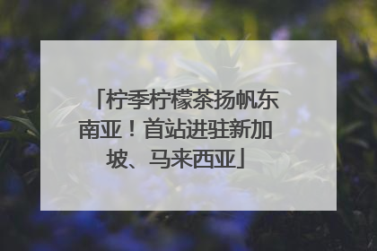 柠季柠檬茶扬帆东南亚！首站进驻新加坡、马来西亚