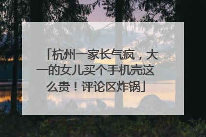 杭州一家长气疯，大一的女儿买个手机壳这么贵！评论区炸锅