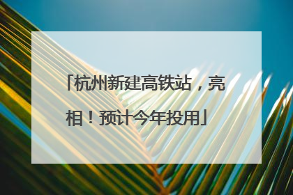 杭州新建高铁站，亮相！预计今年投用