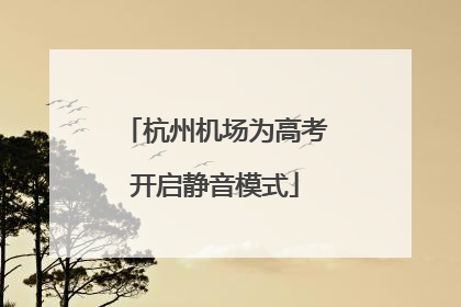 杭州机场为高考开启静音模式