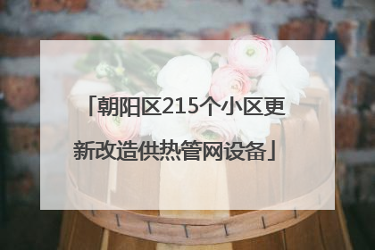 朝阳区215个小区更新改造供热管网设备