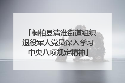 桐柏县清淮街道组织退役军人党员深入学习中央八项规定精神