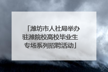 潍坊市人社局举办驻潍院校高校毕业生专场系列招聘活动