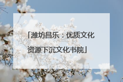 潍坊昌乐：优质文化资源下沉文化书院