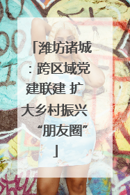 潍坊诸城：跨区域党建联建 扩大乡村振兴“朋友圈”