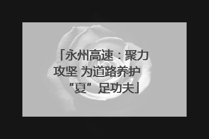 永州高速：聚力攻坚 为道路养护“夏”足功夫
