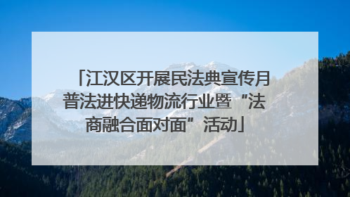 江汉区开展民法典宣传月普法进快递物流行业暨“法商融合面对面”活动