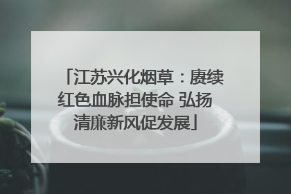 江苏兴化烟草：赓续红色血脉担使命 弘扬清廉新风促发展