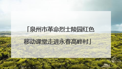 泉州市革命烈士陵园红色移动课堂走进永春高峰村