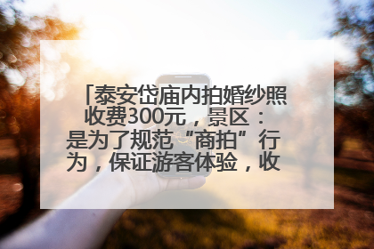 泰安岱庙内拍婚纱照收费300元，景区：是为了规范“商拍”行为，保证游客体验，收取费用全部上交国库