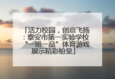 活力校园，创意飞扬：泰安市第一实验学校“一班一品”体育游戏展示精彩纷呈