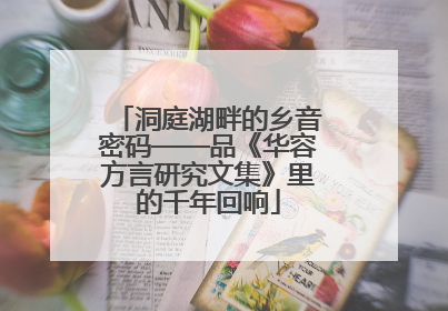 洞庭湖畔的乡音密码——品《华容方言研究文集》里的千年回响
