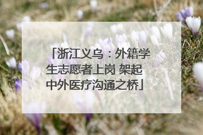 浙江义乌：外籍学生志愿者上岗 架起中外医疗沟通之桥