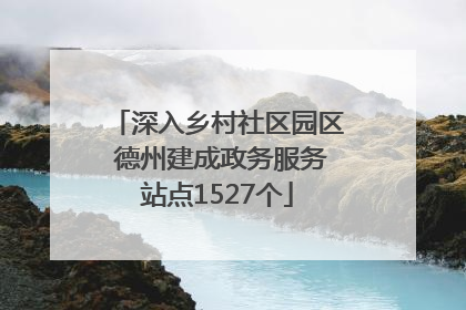 深入乡村社区园区 德州建成政务服务站点1527个
