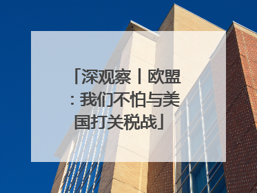 深观察丨欧盟：我们不怕与美国打关税战