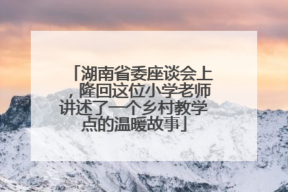 湖南省委座谈会上，隆回这位小学老师讲述了一个乡村教学点的温暖故事