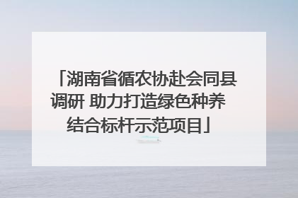 湖南省循农协赴会同县调研 助力打造绿色种养结合标杆示范项目