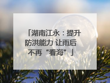 湖南江永：提升防洪能力 让雨后不再“看海”