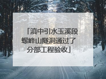 滇中引水玉溪段螺峰山隧洞通过了分部工程验收