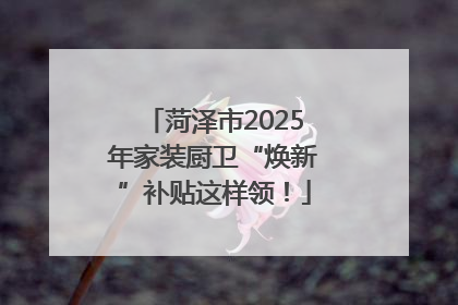 菏泽市2025年家装厨卫“焕新”补贴这样领！