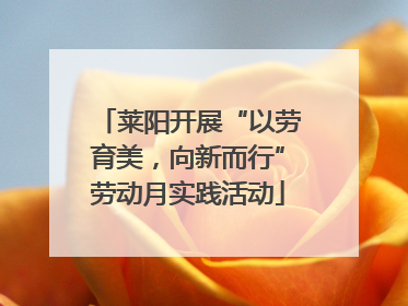 莱阳开展“以劳育美，向新而行”劳动月实践活动
