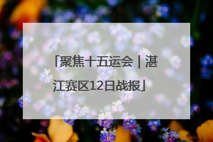 聚焦十五运会｜湛江赛区12日战报